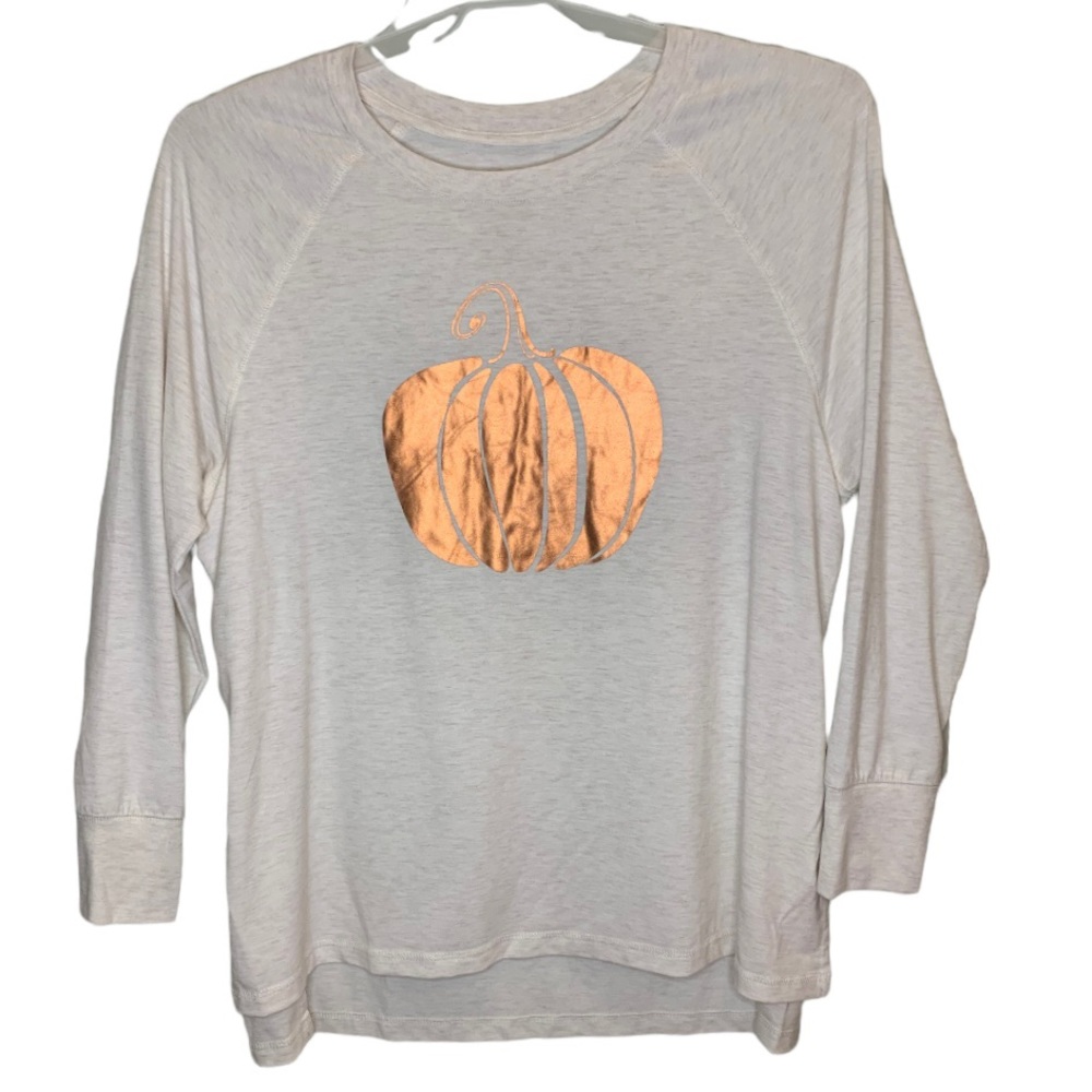 State of Mine foiled pumpkin long sleeve tunic top
